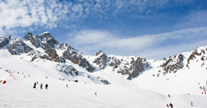 school skiing in the Alps